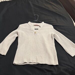 Carolina Herrera Cream V-Neck Sweater